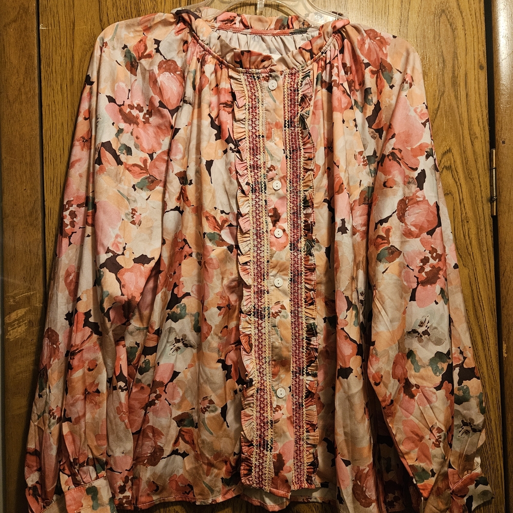 Floral Button-Up Blouse
